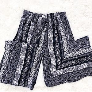 WEST LOOP Stamp Black White Oversize Pant XL